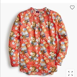 🎉 SALE Crew x Liberty Ruffle Popover Shirt in Liberty Coral Floral
